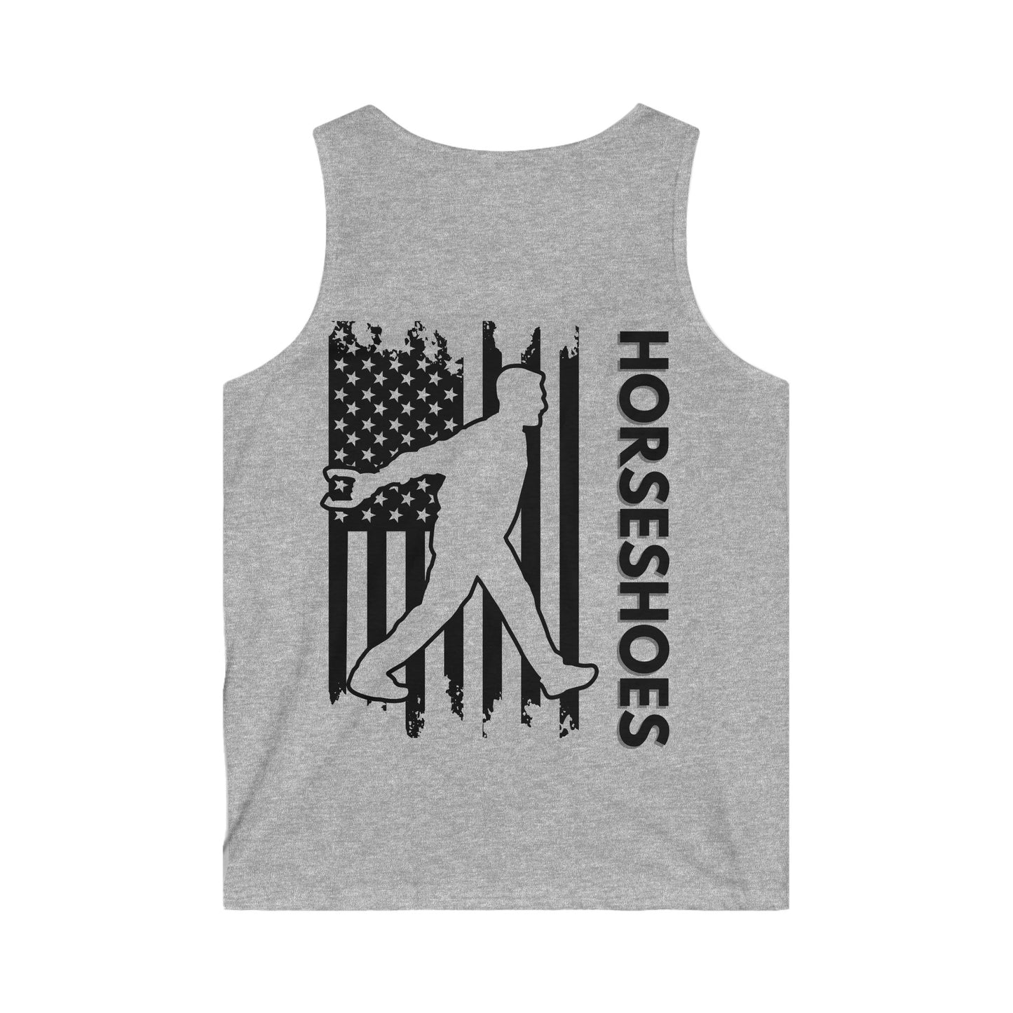 Patriotic Pitcher Tank Top – American Flag Horseshoe Silhouette - Customize