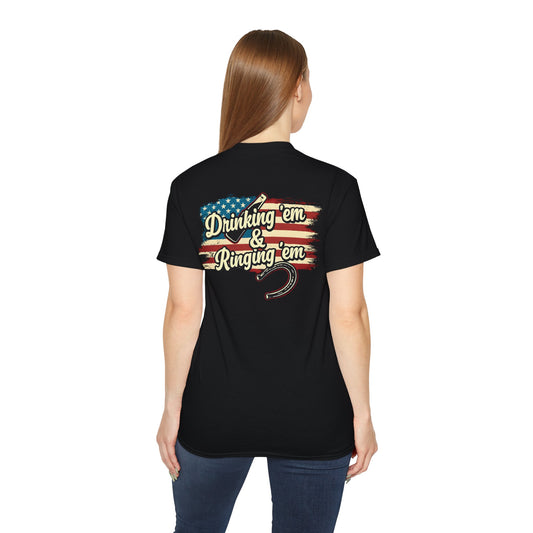 Drinking em & Ringing em Horseshoe Pitching T-Shirt